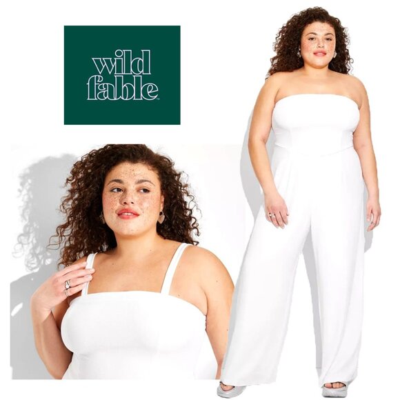 NWT | White Jumpsuit (with optional straps) - Picture 1 of 3